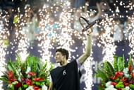 Ben Shelton celebrates his men's singles title triumph at the 2025 National Bank Open in Toronto (Source: Getty)